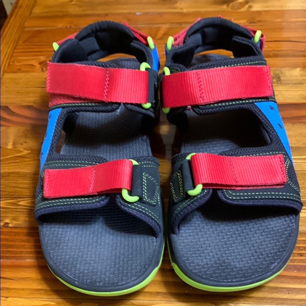 Rockport Red and Blue Adventure Sandals with Adjustable Straps